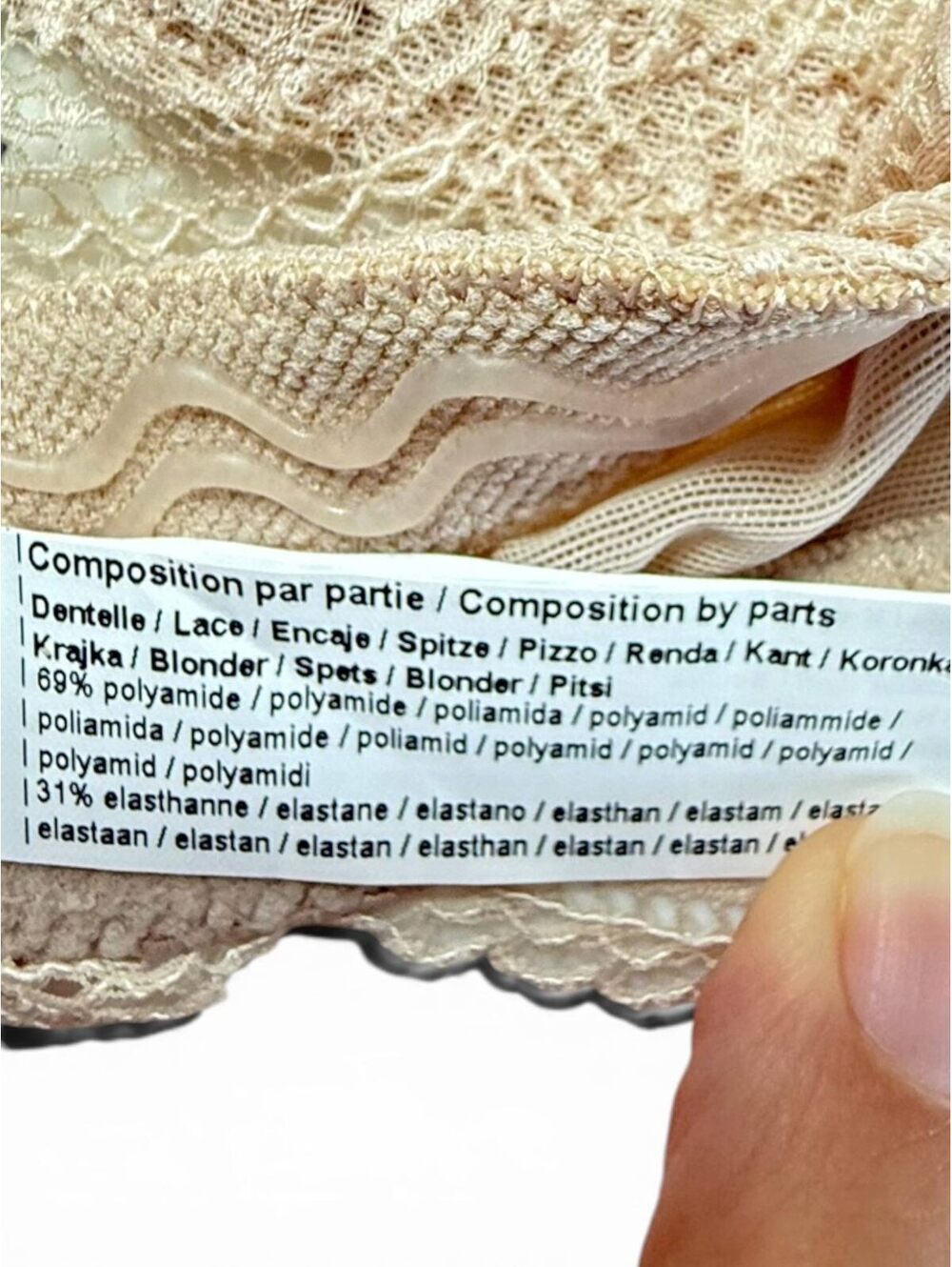 Simone Perele Kar Bra Women's Beige Lace Push-Up Size 32F NWT - Picture 9 of 11